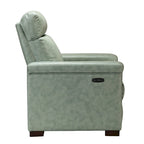 Alicia 34.65 Wide Contemporary Classic Genuine Leather Power Recliner With USB Port