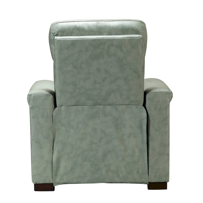 Alicia 34.65 Wide Contemporary Classic Genuine Leather Power Recliner With USB Port