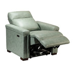 Alicia 34.65 Wide Contemporary Classic Genuine Leather Power Recliner With USB Port