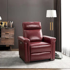 Alicia 34.65 Wide Contemporary Classic Genuine Leather Power Recliner With USB Port