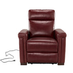 Alicia 34.65 Wide Contemporary Classic Genuine Leather Power Recliner With USB Port