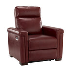 Alicia 34.65 Wide Contemporary Classic Genuine Leather Power Recliner With USB Port