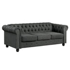 Morden Fort Tufted Upholstered Chesterfield set Loveseat, Sofa 2 PCS for Living Room, Fabric, Linen