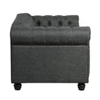 Morden Fort Tufted Upholstered Chesterfield set Loveseat, Sofa 2 PCS for Living Room, Fabric, Linen