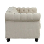 Morden Fort Tufted Upholstered Chesterfield set Loveseat, Sofa 2 PCS for Living Room, Fabric, Linen