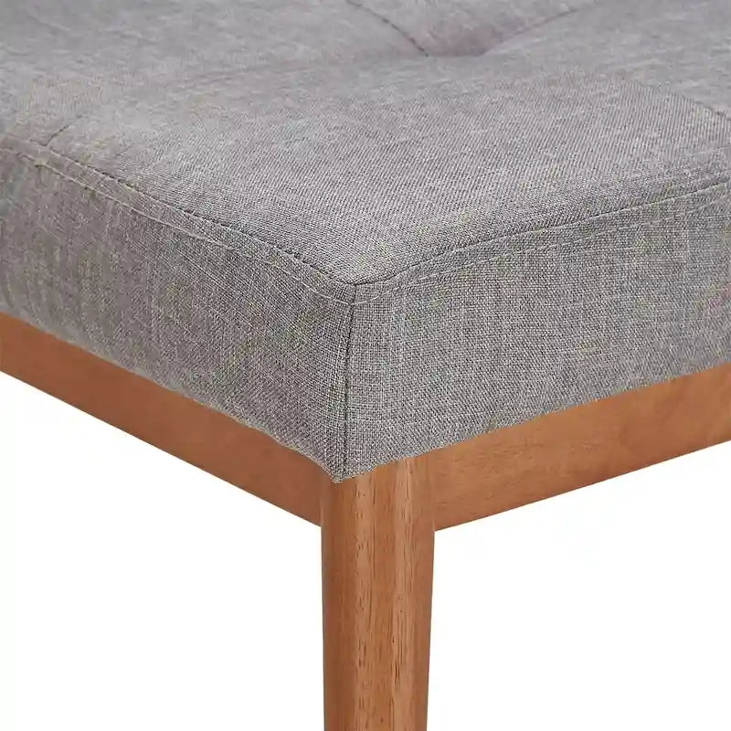 Sasha Oak Angled Leg Linen Dining Bench iNSPIRE Q Modern