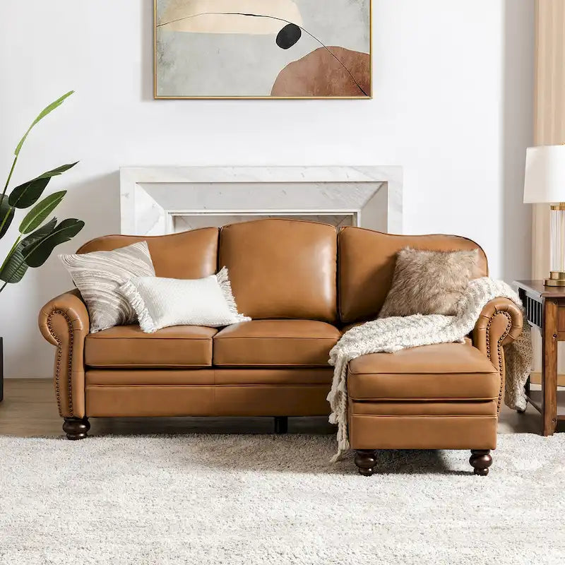 Irene Contemporary Genuine Leather Water Resistant Ottoman by HULALA HOME