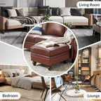 Irene Contemporary Genuine Leather Water Resistant Ottoman by HULALA HOME