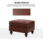 Irene Contemporary Genuine Leather Water Resistant Ottoman by HULALA HOME
