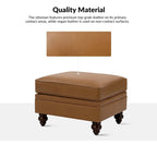 Irene Contemporary Genuine Leather Water Resistant Ottoman by HULALA HOME