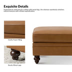 Irene Contemporary Genuine Leather Water Resistant Ottoman by HULALA HOME