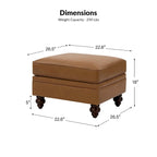 Irene Contemporary Genuine Leather Water Resistant Ottoman by HULALA HOME