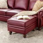 Irene Contemporary Genuine Leather Water Resistant Ottoman by HULALA HOME