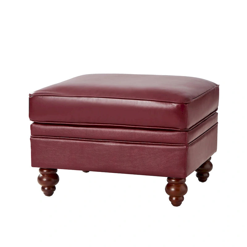 Irene Contemporary Genuine Leather Water Resistant Ottoman by HULALA HOME