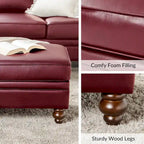 Irene Contemporary Genuine Leather Water Resistant Ottoman by HULALA HOME