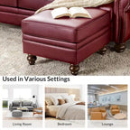 Irene Contemporary Genuine Leather Water Resistant Ottoman by HULALA HOME