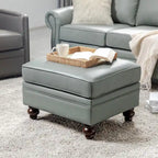 Irene Contemporary Genuine Leather Water Resistant Ottoman by HULALA HOME