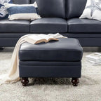 Irene Contemporary Genuine Leather Water Resistant Ottoman by HULALA HOME