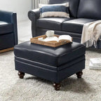 Irene Contemporary Genuine Leather Water Resistant Ottoman by HULALA HOME