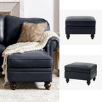 Irene Contemporary Genuine Leather Water Resistant Ottoman by HULALA HOME
