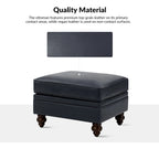 Irene Contemporary Genuine Leather Water Resistant Ottoman by HULALA HOME