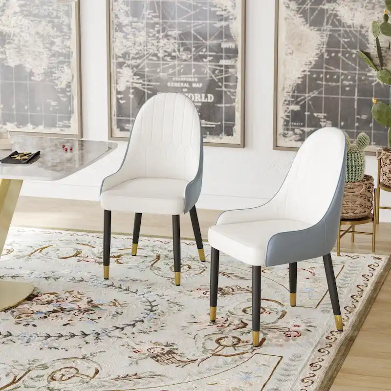 Set of 2 Modern Upholstered PU Leather Dining Chair