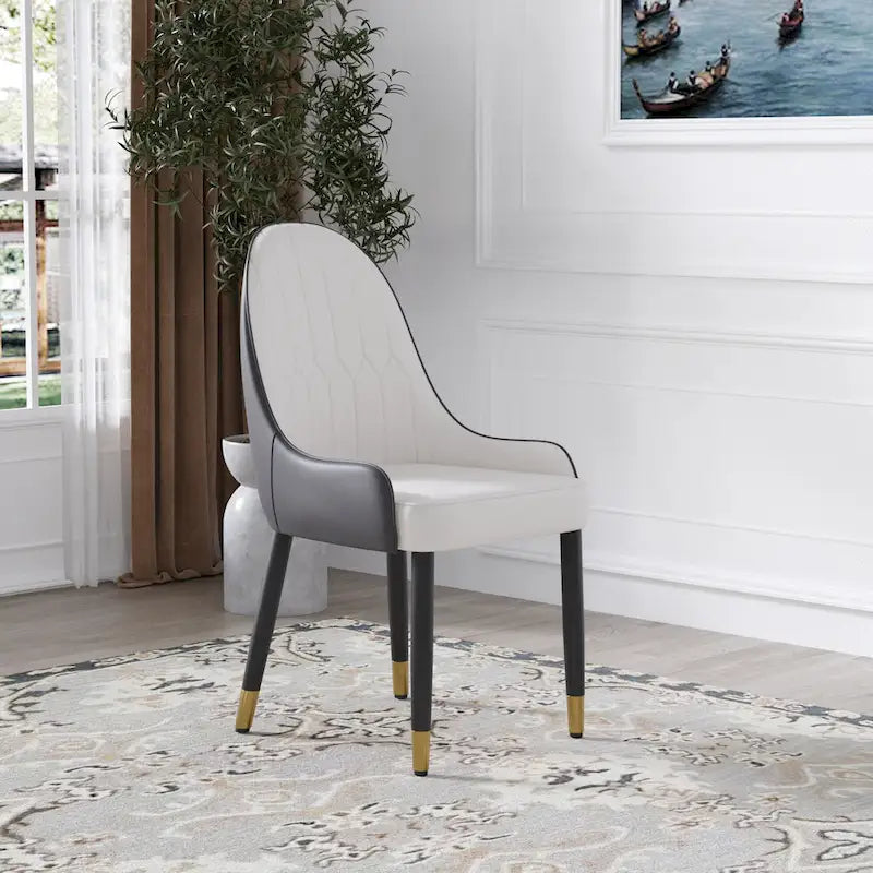 Set of 2 Modern Upholstered PU Leather Dining Chair