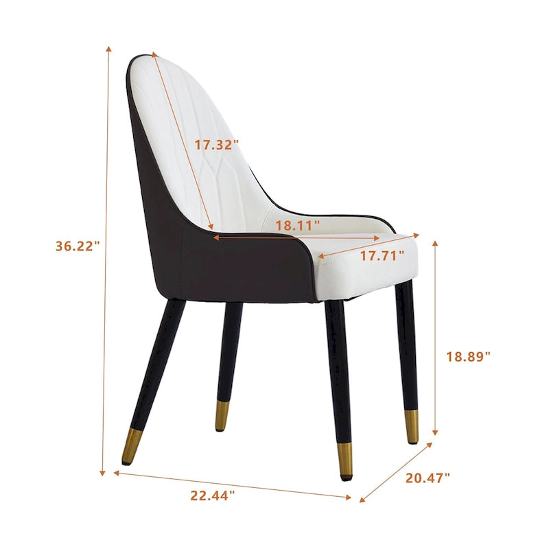Set of 2 Modern Upholstered PU Leather Dining Chair