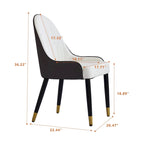 Set of 2 Modern Upholstered PU Leather Dining Chair