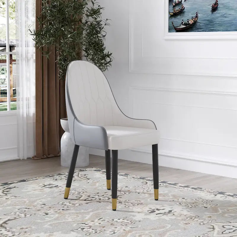 Set of 2 Modern Upholstered PU Leather Dining Chair