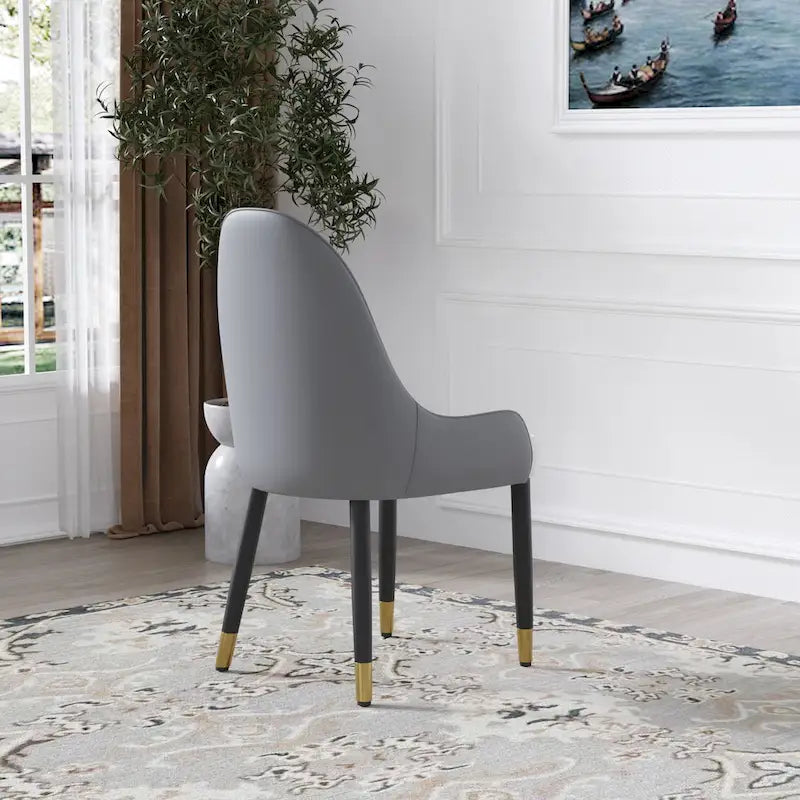 Set of 2 Modern Upholstered PU Leather Dining Chair