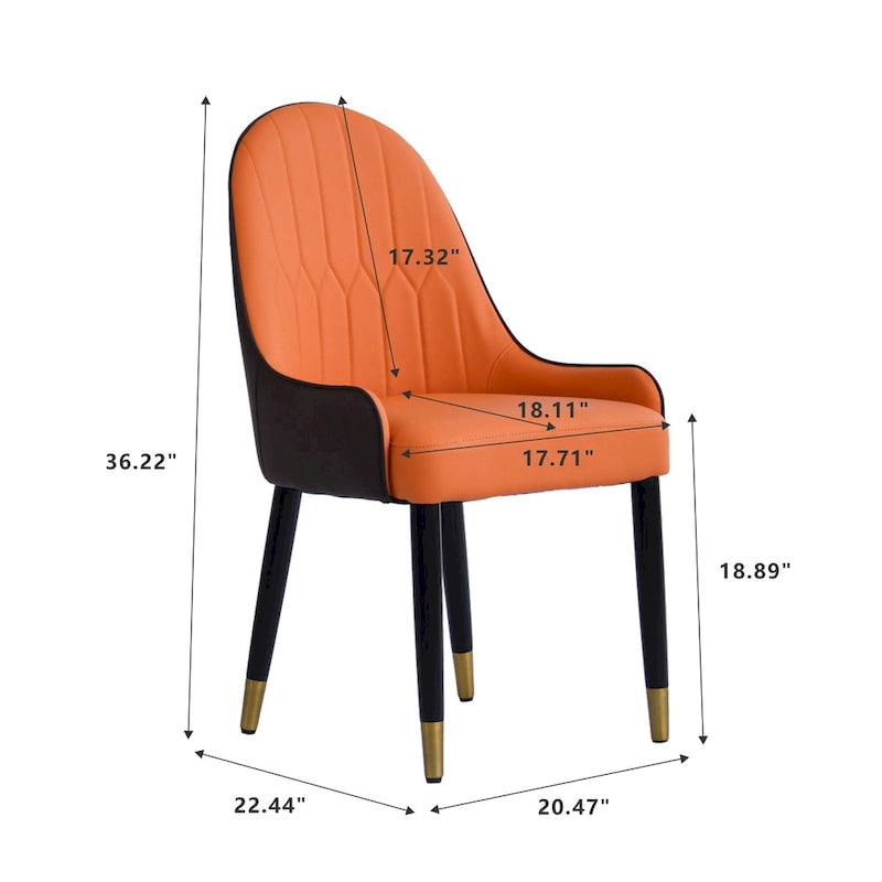 Set of 2 Modern Upholstered PU Leather Dining Chair