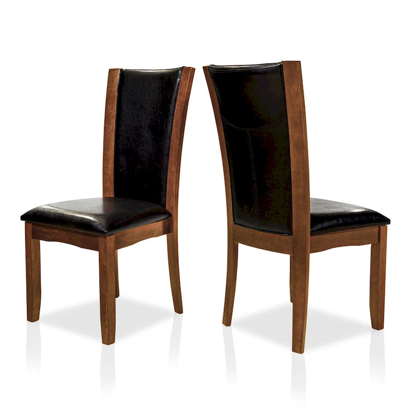 Row Contemporary Faux Leather Upholstered Dining Chairs by Furniture of America (Set of 2)
