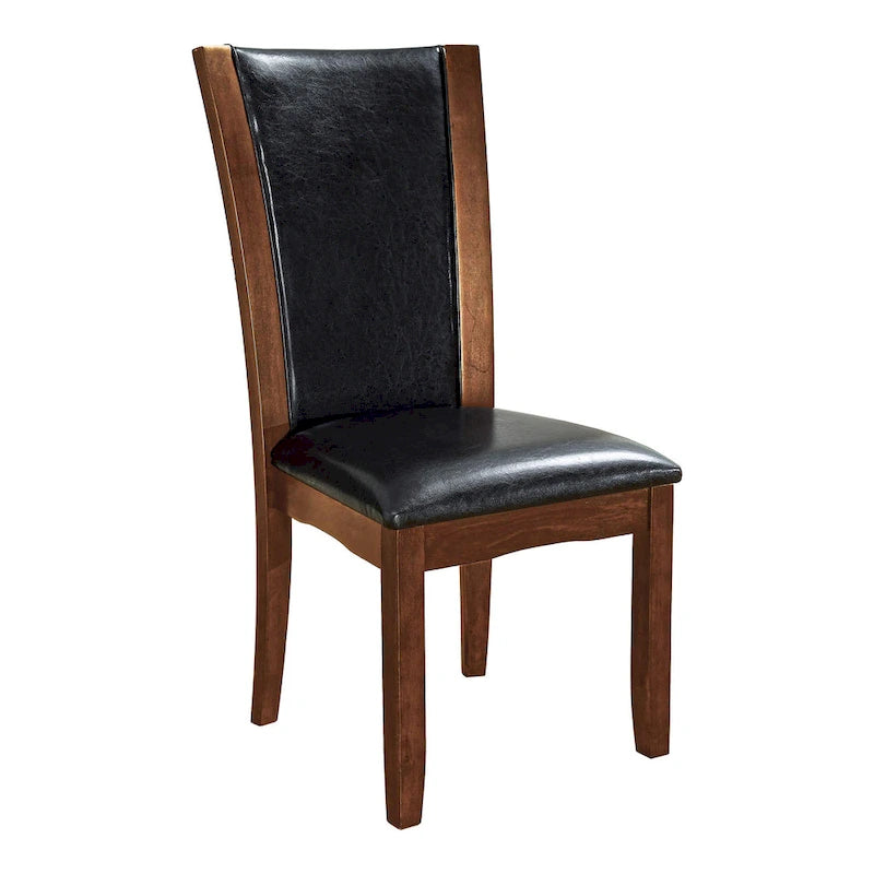 Row Contemporary Faux Leather Upholstered Dining Chairs by Furniture of America (Set of 2)
