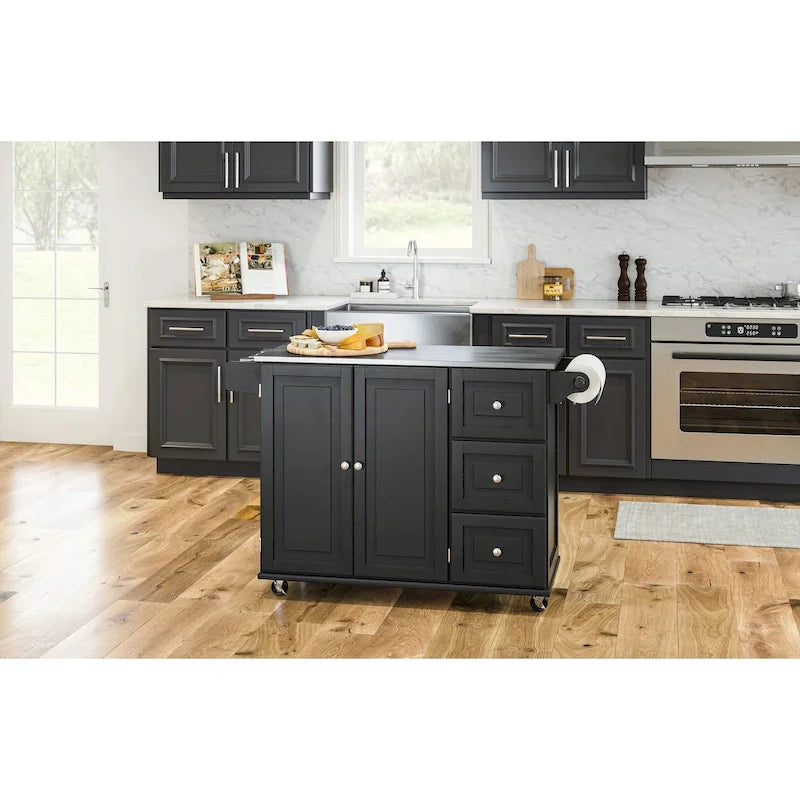 Dolly Madison Kitchen Cart with Stainless Steel Top by Homestyles