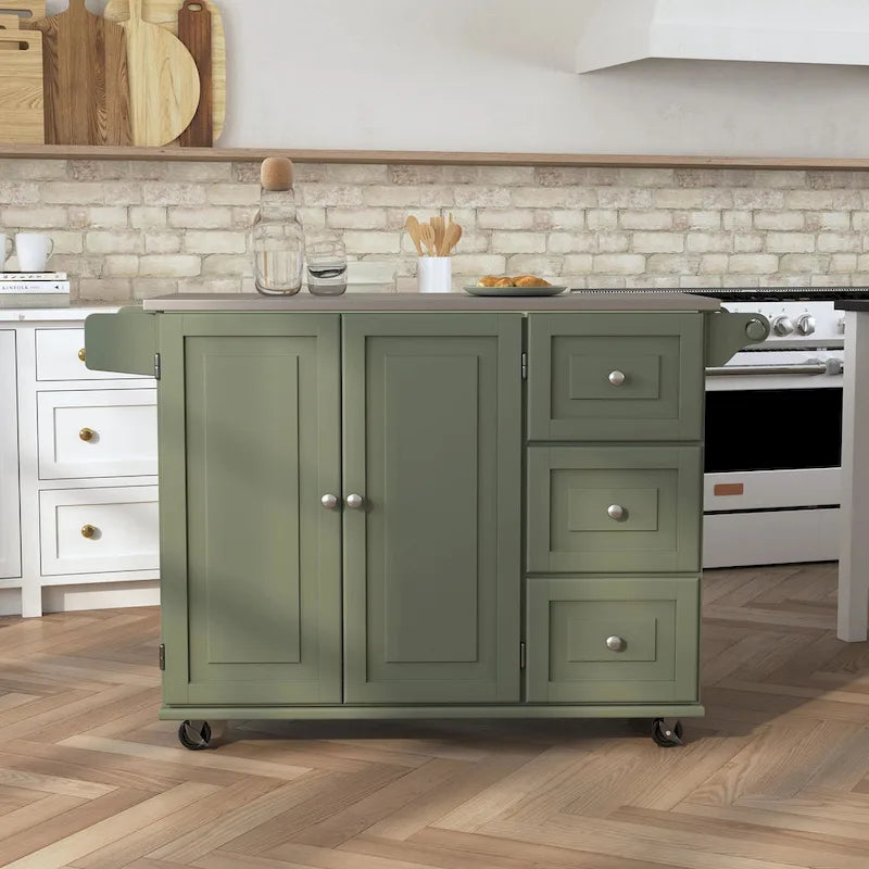 Dolly Madison Kitchen Cart with Stainless Steel Top by Homestyles