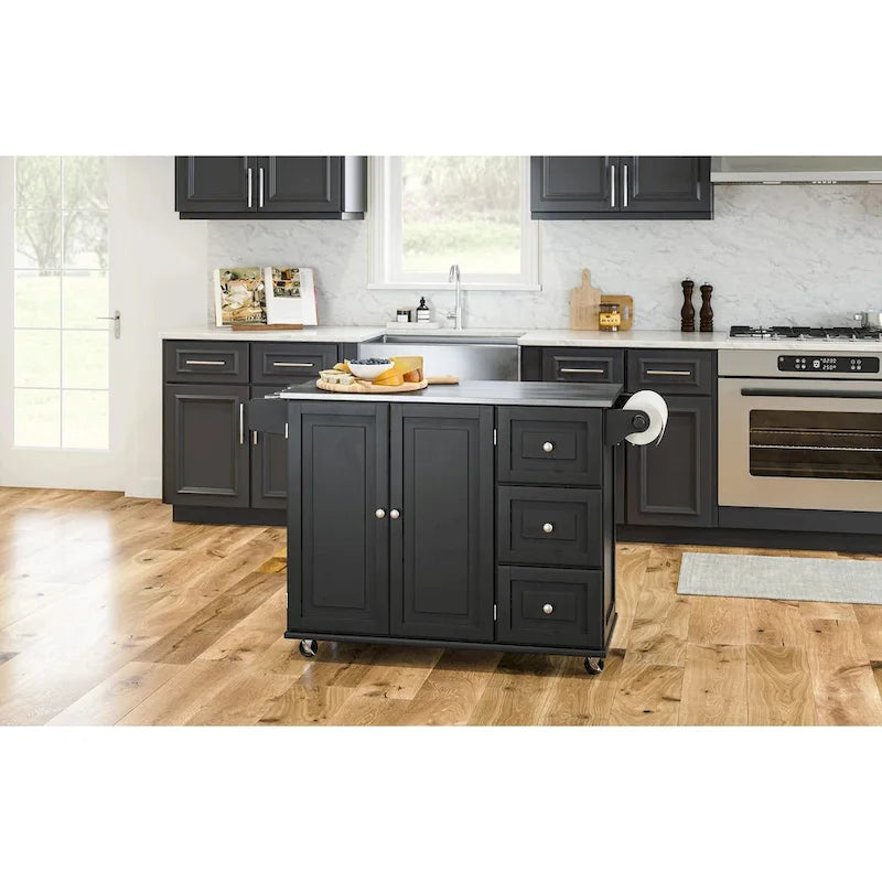 Dolly Madison Kitchen Cart with Stainless Steel Top by Homestyles