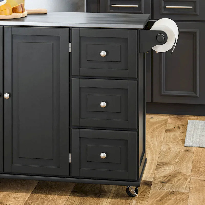 Dolly Madison Kitchen Cart with Stainless Steel Top by Homestyles