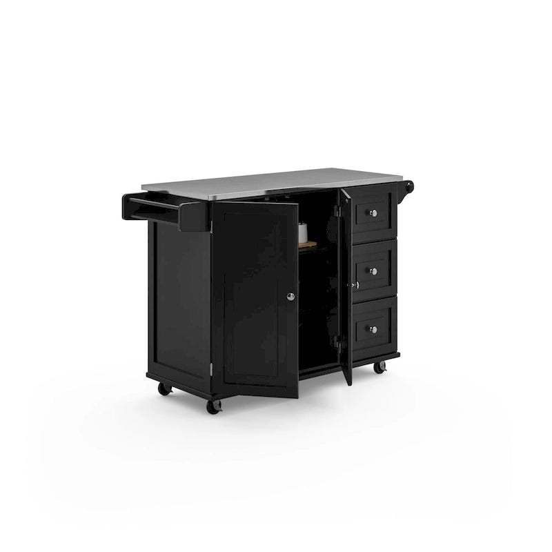 Dolly Madison Kitchen Cart with Stainless Steel Top by Homestyles