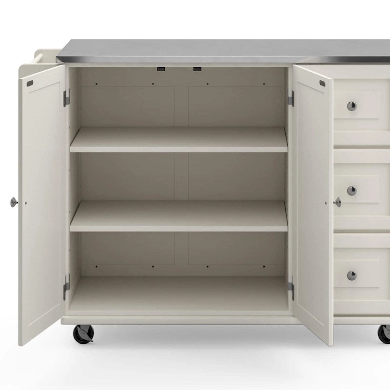 Dolly Madison Kitchen Cart with Stainless Steel Top by Homestyles