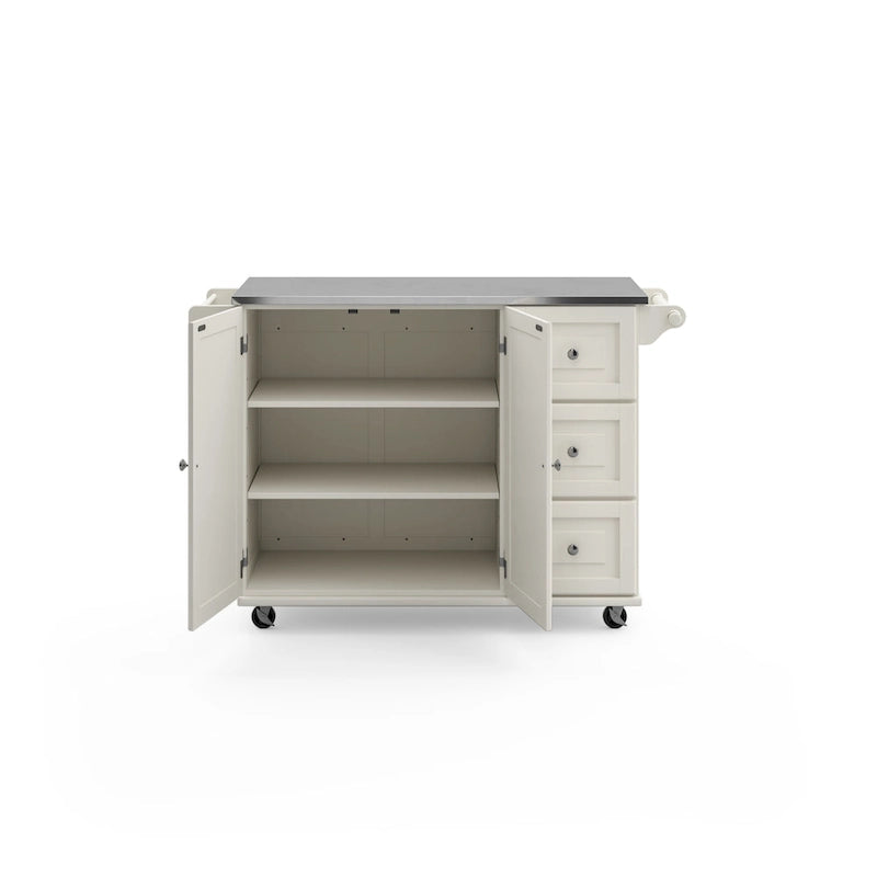 Dolly Madison Kitchen Cart with Stainless Steel Top by Homestyles