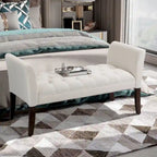 HOMCOM End of Bed Bench with Button Tufted Design, Upholstered Bench