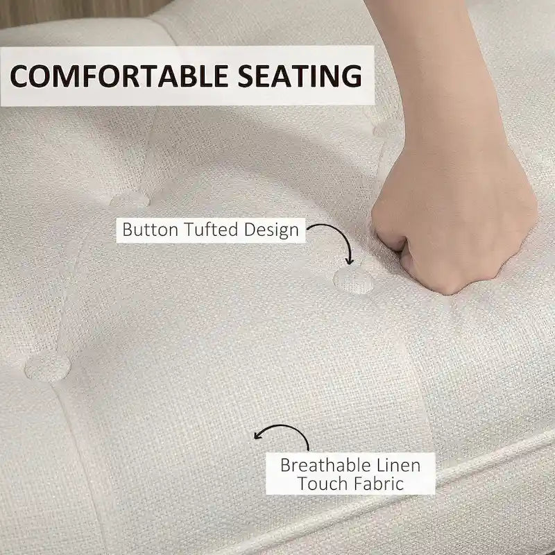 HOMCOM End of Bed Bench with Button Tufted Design, Upholstered Bench