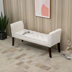 HOMCOM End of Bed Bench with Button Tufted Design, Upholstered Bench