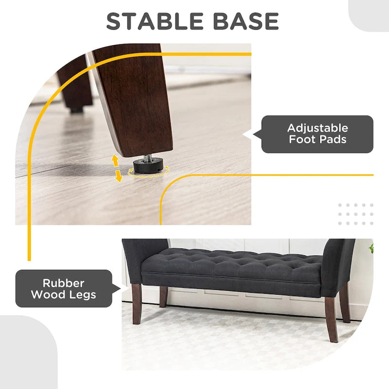 HOMCOM End of Bed Bench with Button Tufted Design, Upholstered Bench