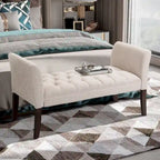 HOMCOM End of Bed Bench with Button Tufted Design, Upholstered Bench