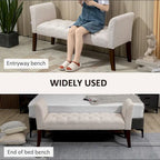 HOMCOM End of Bed Bench with Button Tufted Design, Upholstered Bench
