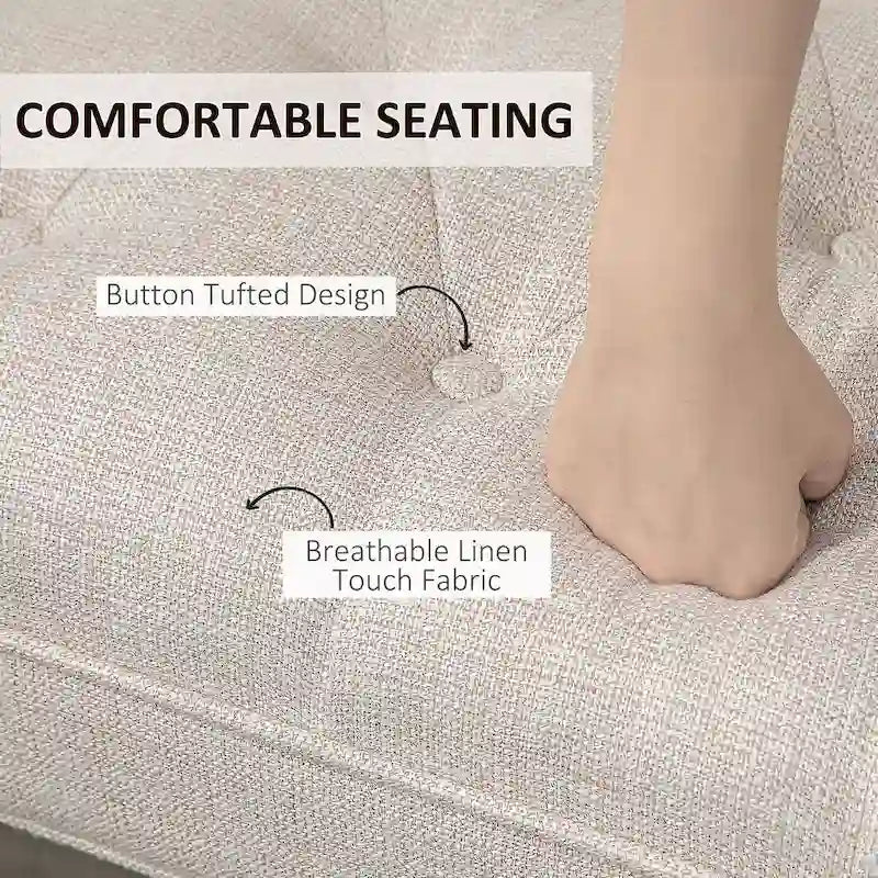 HOMCOM End of Bed Bench with Button Tufted Design, Upholstered Bench