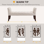 HOMCOM End of Bed Bench with Button Tufted Design, Upholstered Bench