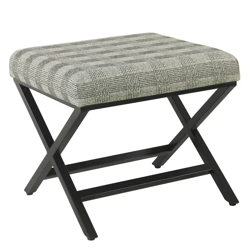 Porch & Den Boucher Modern Metal X-base Square Ottoman